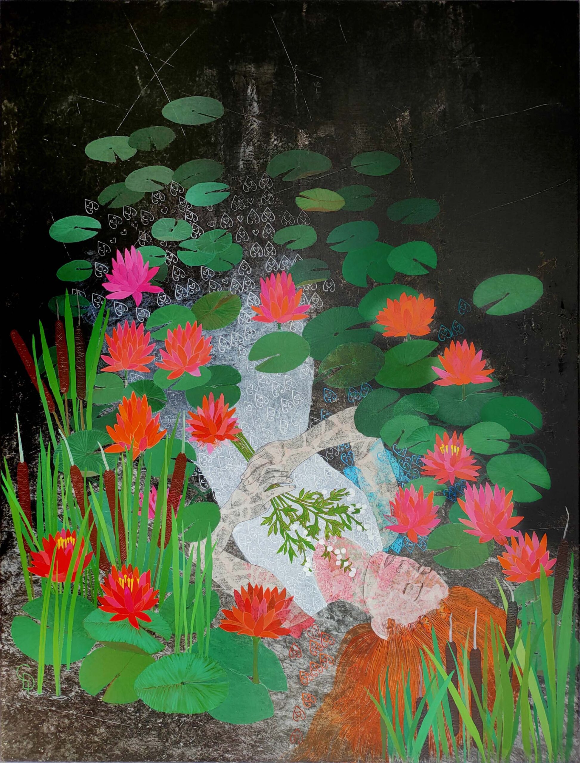 œuvre peinte par l'artiste Cécile Duchene Mallissin, en interview pour le magazine opale art